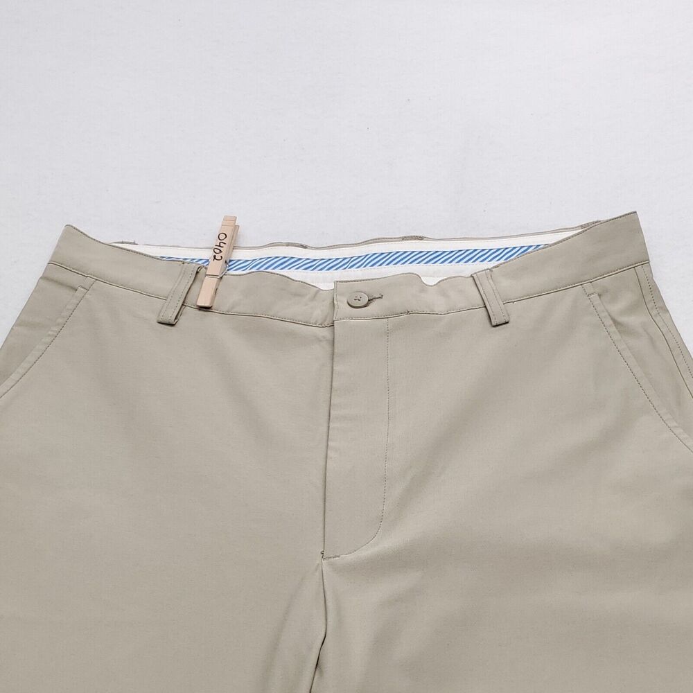 FootJoy Casual Medium Wash Button Zip Chino Pants Mens Size 34x32 Beige